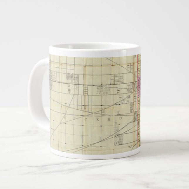 Caneca De Café Grande Mapa de Chicago (Frente Esquerda)
