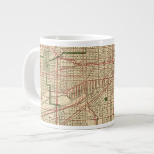 Caneca De Café Grande Mapa de Chicago de Blanchard