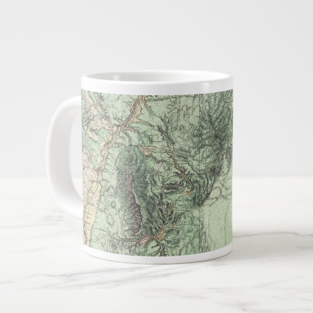 Caneca De Café Grande Mapa de Classificação de Terra do Novo México Cent (Frente Esquerda)
