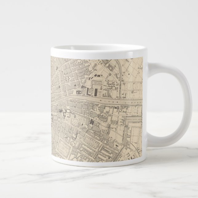 Caneca De Café Grande Mapa de Dublim, Irlanda (Direita)