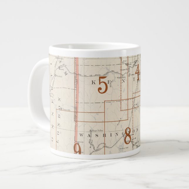 Caneca De Café Grande Mapa de índice de Rhode Island (Frente Esquerda)