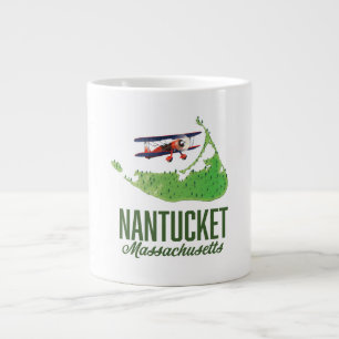 Caneca De Café Grande Mapa de Massachusetts de Nantucket