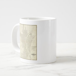 Caneca De Café Grande Mapa de Milwaukee