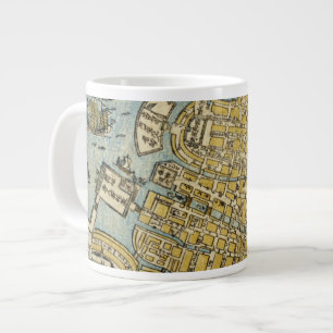 Caneca De Café Grande Mapa de Nagasaki