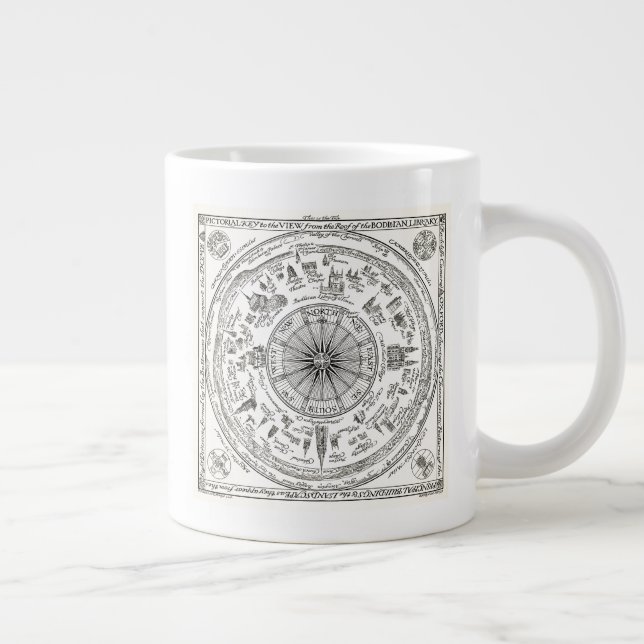Caneca De Café Grande Mapa de Oxford na Biblioteca Bodleian (Direita)