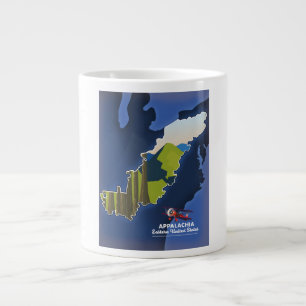 Caneca De Café Grande mapa de viagem dos Estados Unidos orientais Appala