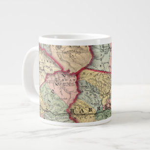 Caneca De Café Grande Mapa de Winfield, Virgínia Ocidental
