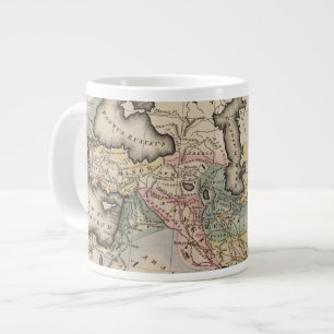 Caneca De Café Grande Mapa do Atlas Asiático