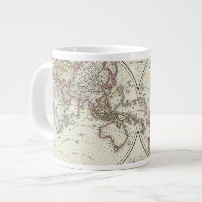 Caneca De Café Grande Mapa do Atlas de Paris (Frente Esquerda)
