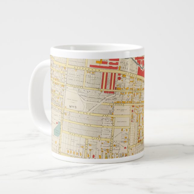 Caneca De Café Grande Mapa do Atlas dos Yonkers 2 (Frente Esquerda)