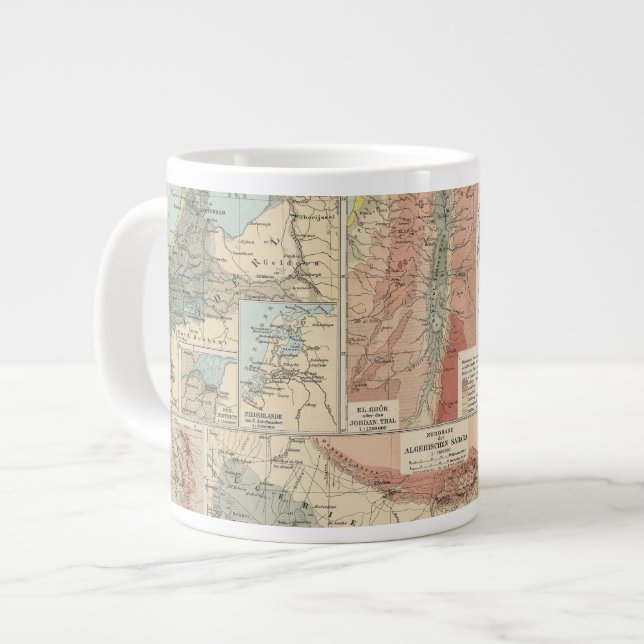 Caneca De Café Grande Mapa do Atlas Tieflander (Frente Esquerda)