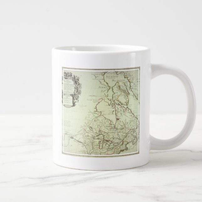 Caneca De Café Grande Mapa do Canadá (Direita)