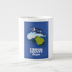 Caneca De Café Grande Mapa do Condado de Crook, Oregon