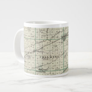 Caneca De Café Grande Mapa do Condado de McDonough, Rushville