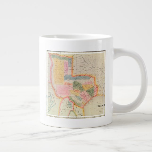 Caneca De Café Grande Mapa do Estado do Texas | 1835 (Direita)