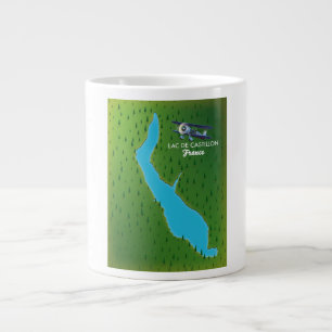 Caneca De Café Grande Mapa do Lac de Castillon França