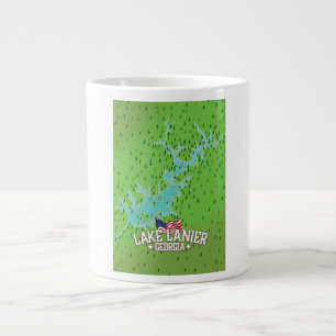 Caneca De Café Grande Mapa do Lago Lanier Georgia