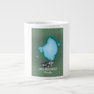 Caneca De Café Grande Mapa do Lago Okeechobee na Flórida.