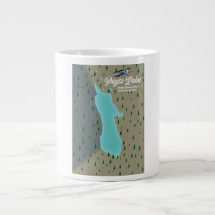 Caneca De Café Grande mapa do lago Peyto Rochosas Canadenses