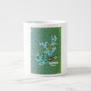 Caneca De Café Grande Mapa do Lago Saima