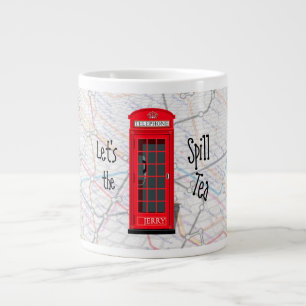 Caneca De Café Grande Mapa do Metrô de Londres Cabine Telefônica Vermelh