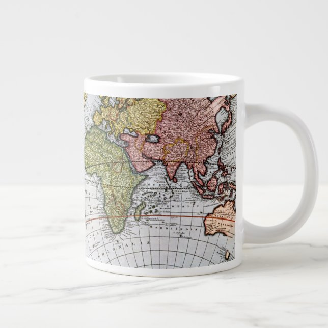 Caneca De Café Grande Mapa do Mundo (Direita)