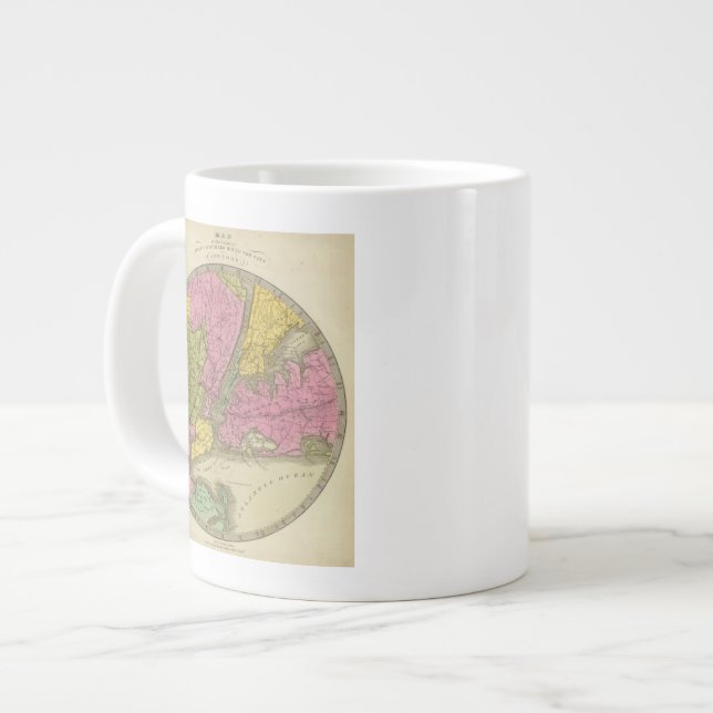 Caneca De Café Grande Mapa do País (Frente Esquerda)