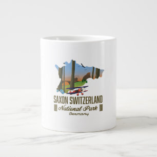 Caneca De Café Grande Mapa do Parque Nacional da Suíça Saxônica Alemanha