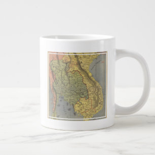 Caneca De Café Grande Mapa do Reino da Tailândia