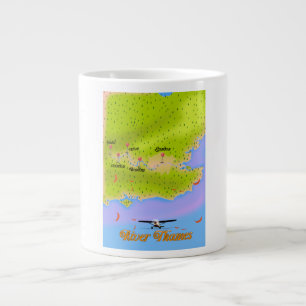 Caneca De Café Grande Mapa do Rio Thames London