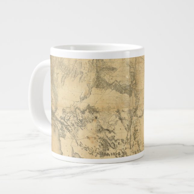 Caneca De Café Grande Mapa do Território dos Estados Unidos (Frente Esquerda)