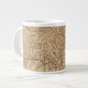 Caneca De Café Grande Mapa dos Estados da Virgínia e da Carolina do Nor