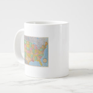Caneca De Café Grande Mapa dos Estados Unidos 3