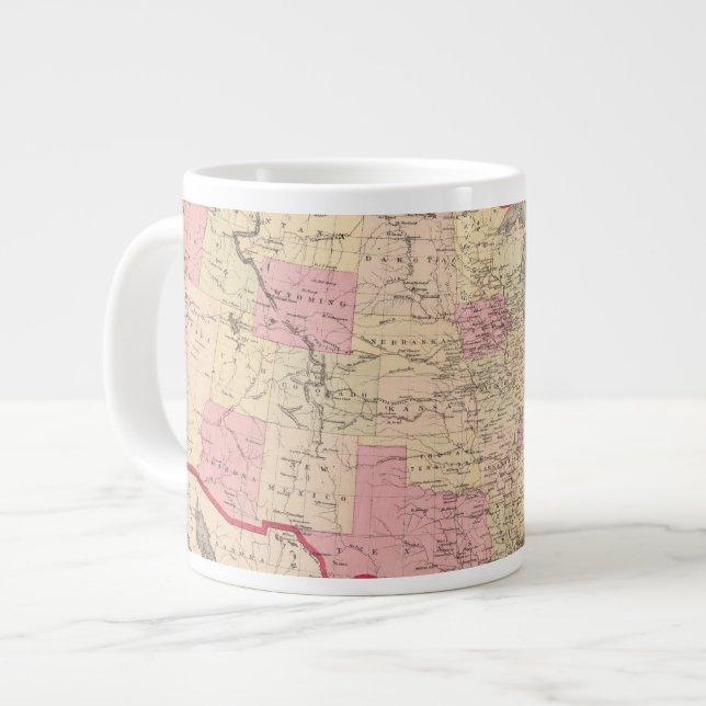 Caneca De Café Grande Mapa dos Estados Unidos 5 (Frente Esquerda)