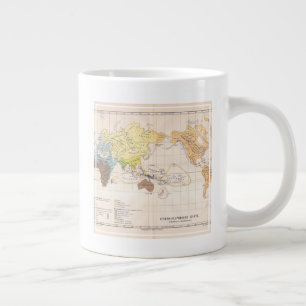 Caneca De Café Grande Mapa Etnográfico do Mundo