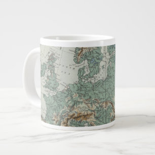 Caneca De Café Grande Mapa físico da Europa