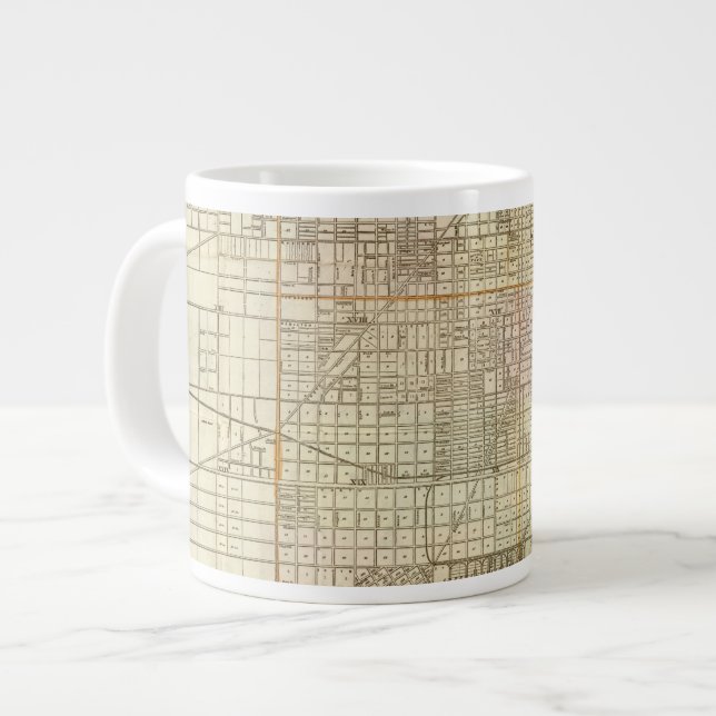 Caneca De Café Grande Mapa-guia de Chicago de Blanchard (Frente Esquerda)