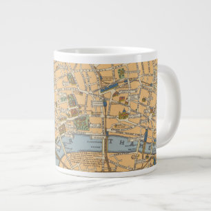 Caneca De Café Grande Mapa Infantil de Londres, Inglaterra