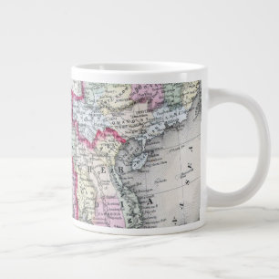 Caneca De Café Grande Mapa Mitchell  Índia, Tibete, China e SE Ásia