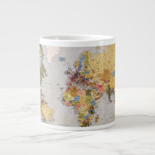 Caneca De Café Grande mapa mundial