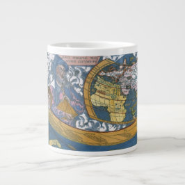 Caneca De Café Grande Mapa Mundial Antiquado com Claudius Ptolomeu, 1507