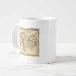 Caneca De Café Grande Mapa Mundial com as rotas marítimas dos explorado