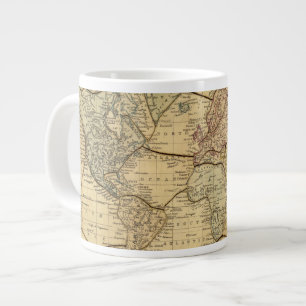 Caneca De Café Grande Mapa Mundial da Projeção dos Mercadores