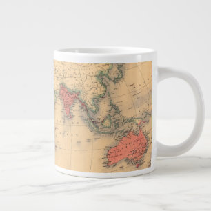 Caneca De Café Grande Mapa mundial mostrando o Império Britânico