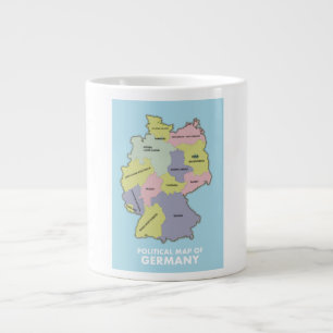 Caneca De Café Grande Mapa político da Alemanha