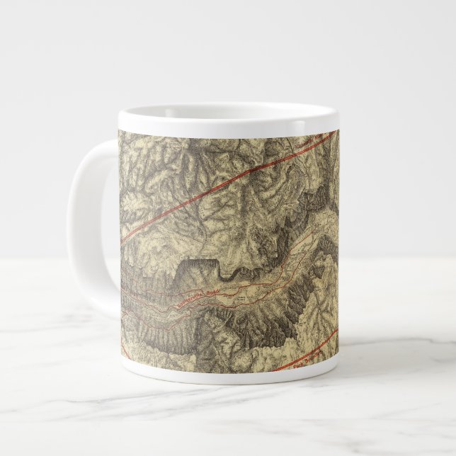 Caneca De Café Grande Mapa Topográfico do Vale do Yosemite 2 (Frente Esquerda)
