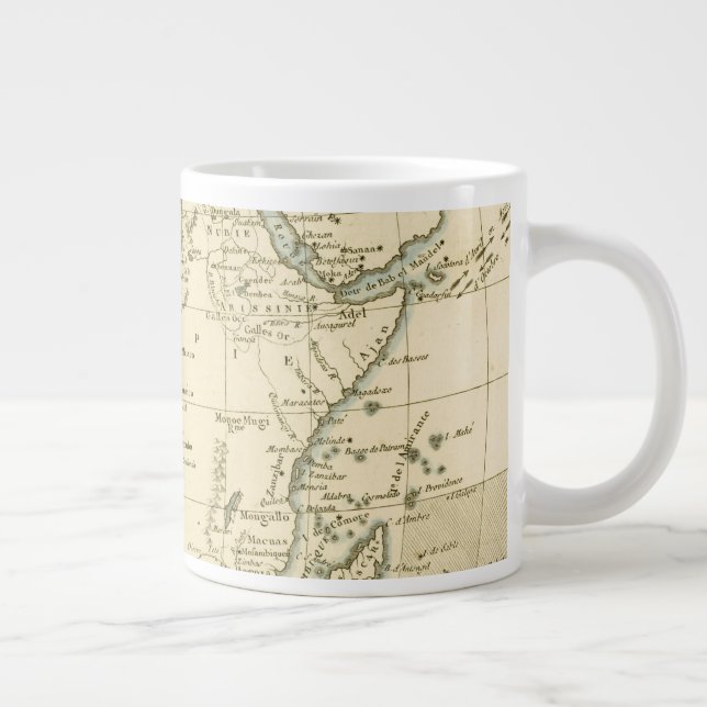 Caneca De Café Grande Mapa Vintage da África (Direita)
