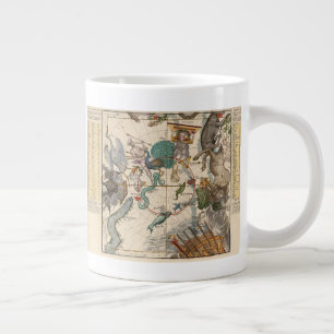 Caneca De Café Grande Mapa Vintage do Polo Sul