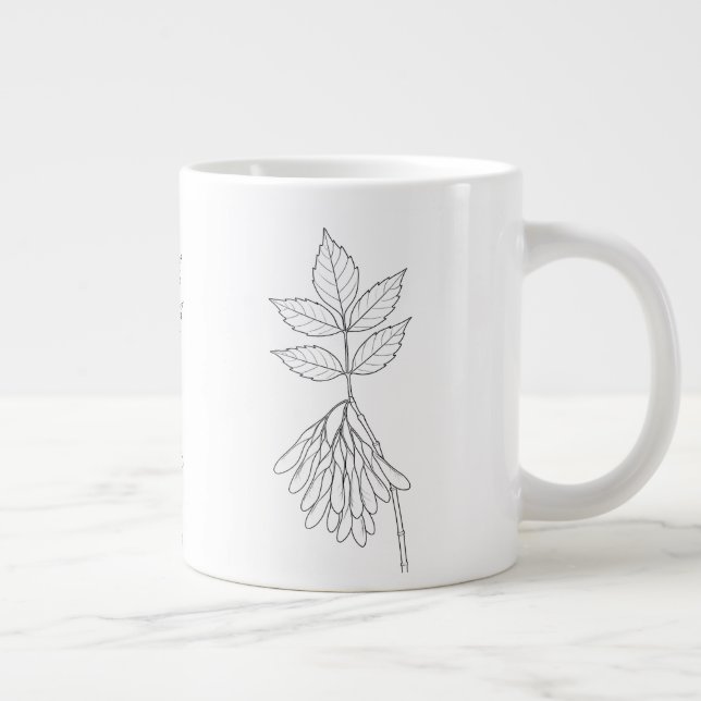 Caneca De Café Grande Mapeamento do Boxelder - Acer Negundo - Plantas Na (Direita)