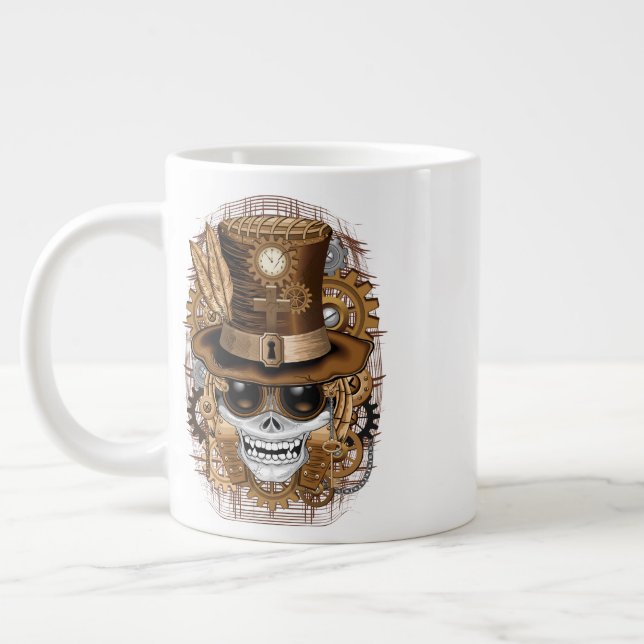 Caneca De Café Grande Máquina de Retro de Voodoo Steampunk (Esquerda)